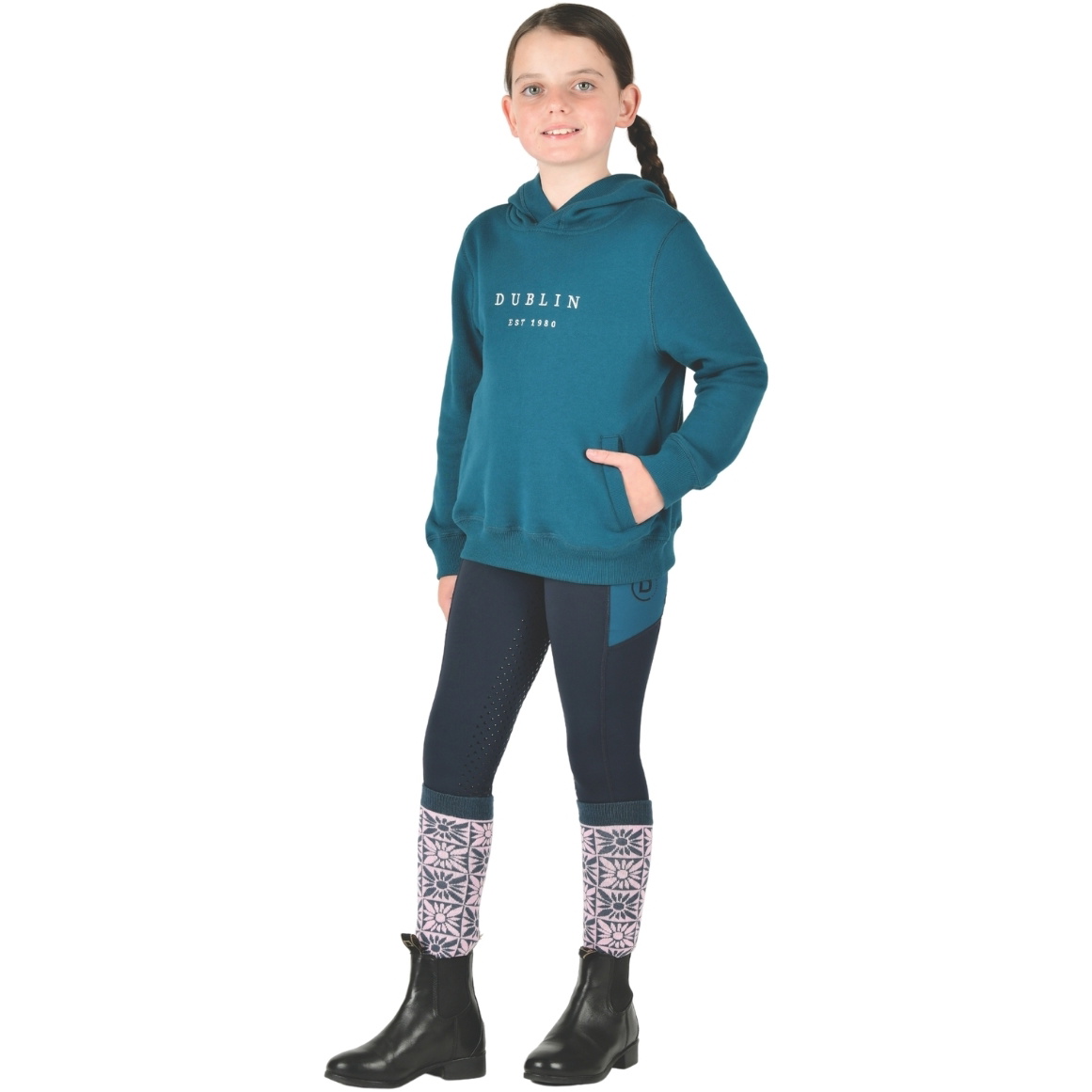 Dublin Junior Lilah Lurex Logo Hoodie 1024242 - Legion Blue / Silver